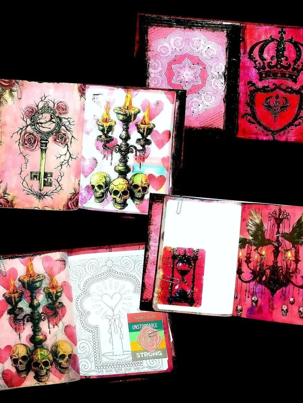 Fairy Goth Whimsy Art Junk Journal Large Handmade Notebook Fairycore Book